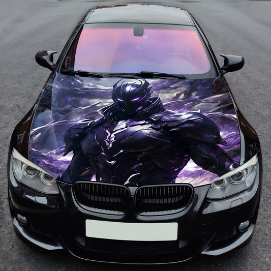 Dark Armored Warrior Hood Wrap – Custom Vinyl Decal for Cars, Trucks & SUVs
