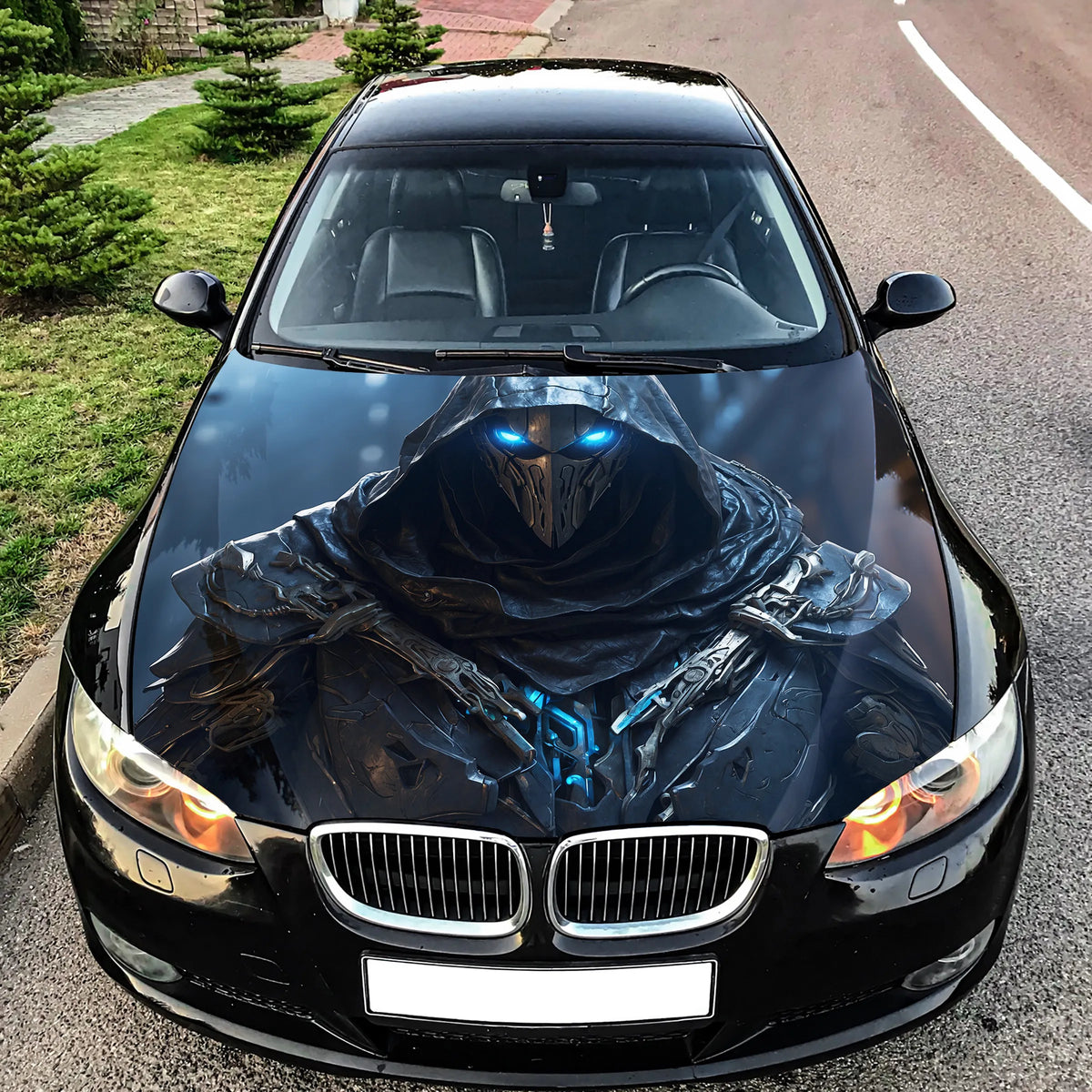 Dark Knight Hood Wrap – Custom Vinyl Decal for Cars, Trucks & SUVs