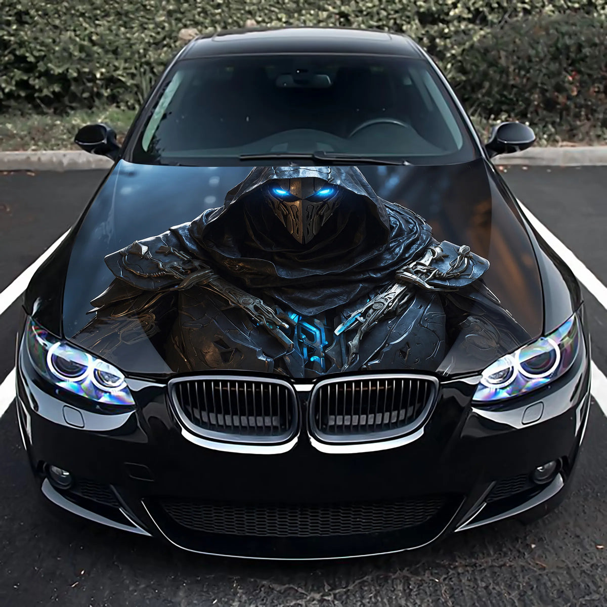 Dark Knight Hood Wrap – Custom Vinyl Decal for Cars, Trucks & SUVs