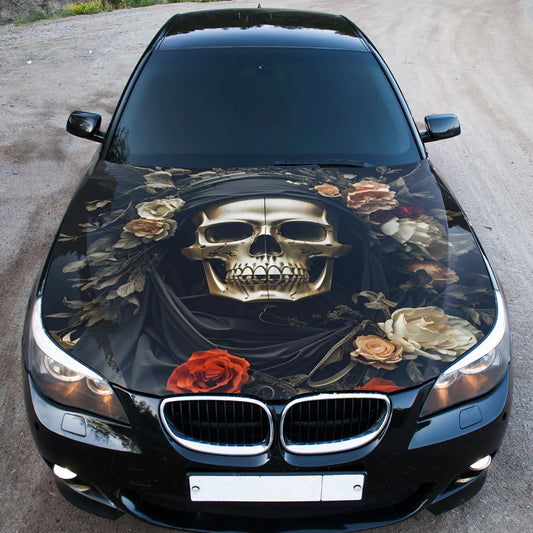 Death Skull Hood Wrap – Custom Vinyl Decal for Cars, Trucks & SUVs