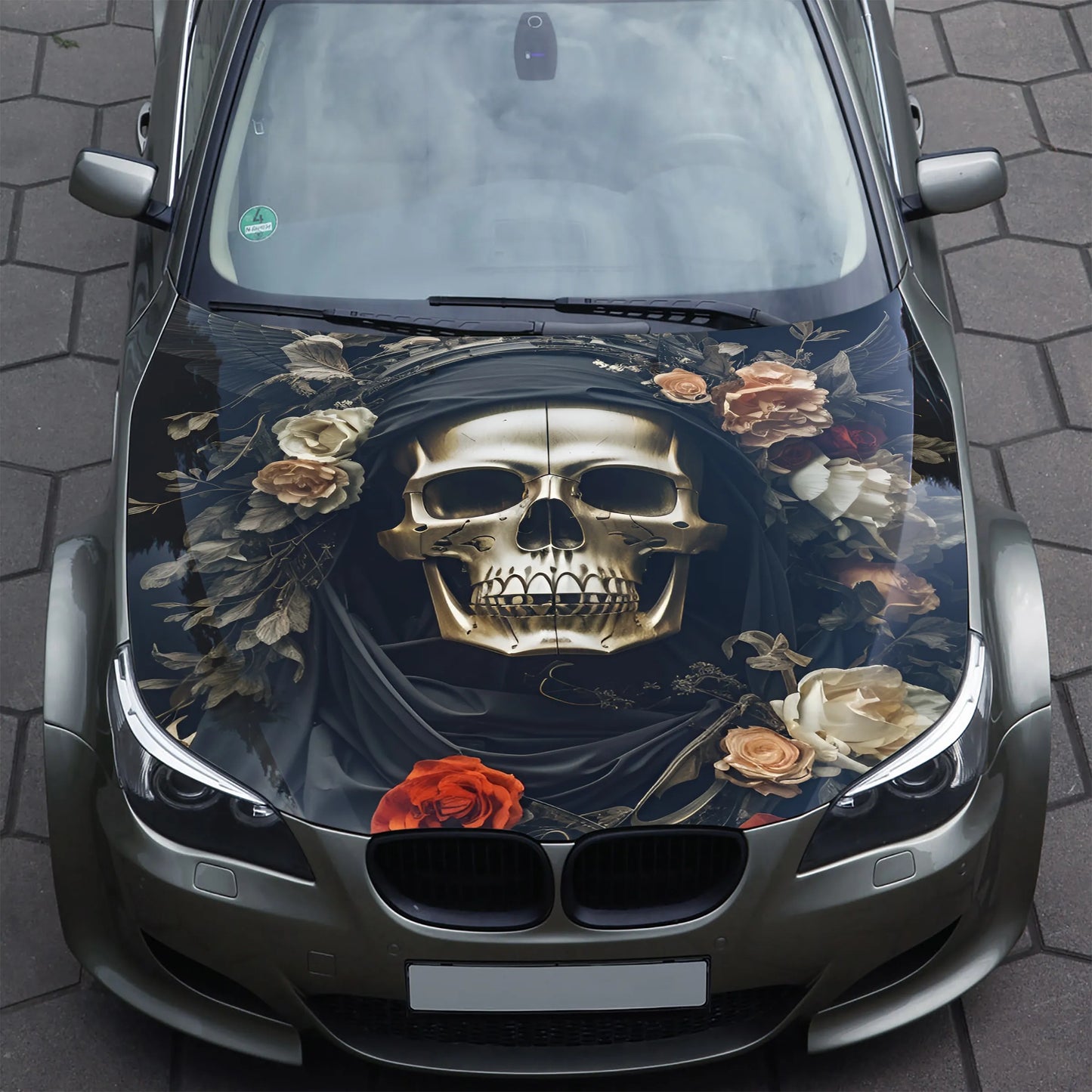 Death Skull Hood Wrap – Custom Vinyl Decal for Cars, Trucks & SUVs