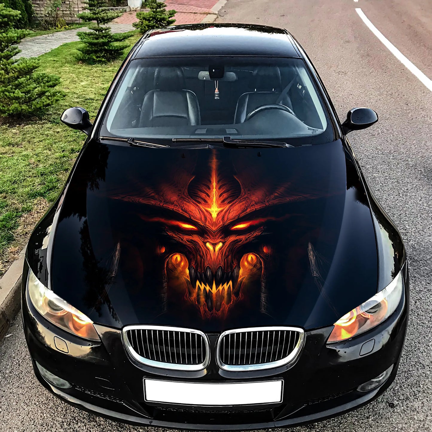 Demon Evil Hood Wrap – Custom Vinyl Decal for Cars, Trucks & SUVs