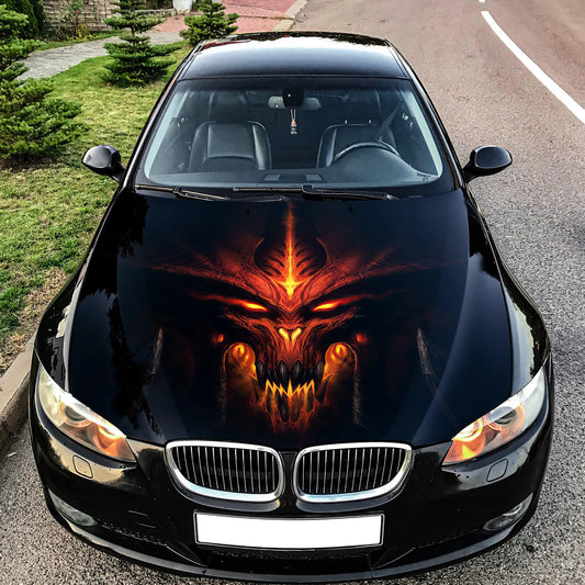 Demon Evil Hood Wrap – Custom Vinyl Decal for Cars, Trucks & SUVs