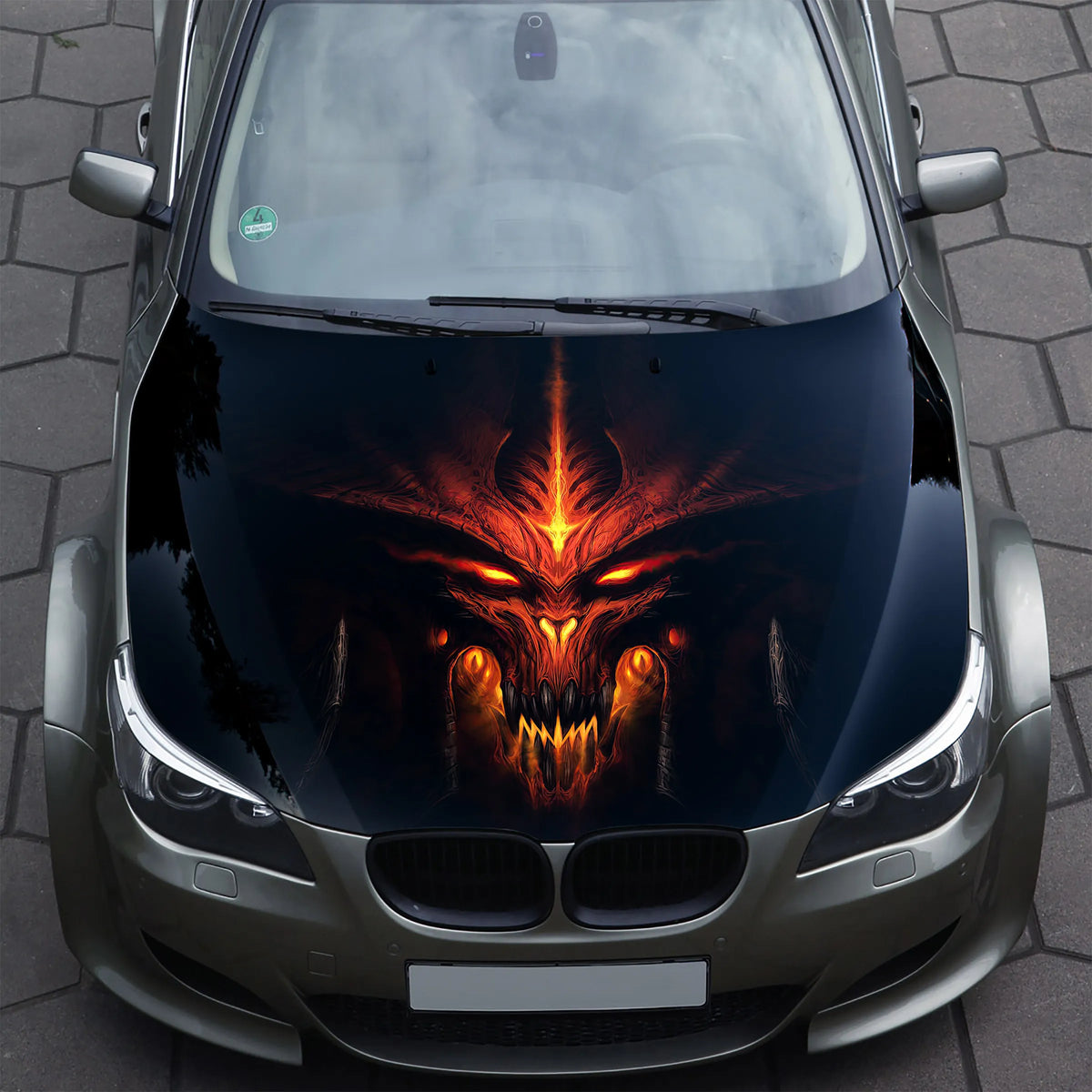 Demon Evil Hood Wrap – Custom Vinyl Decal for Cars, Trucks & SUVs