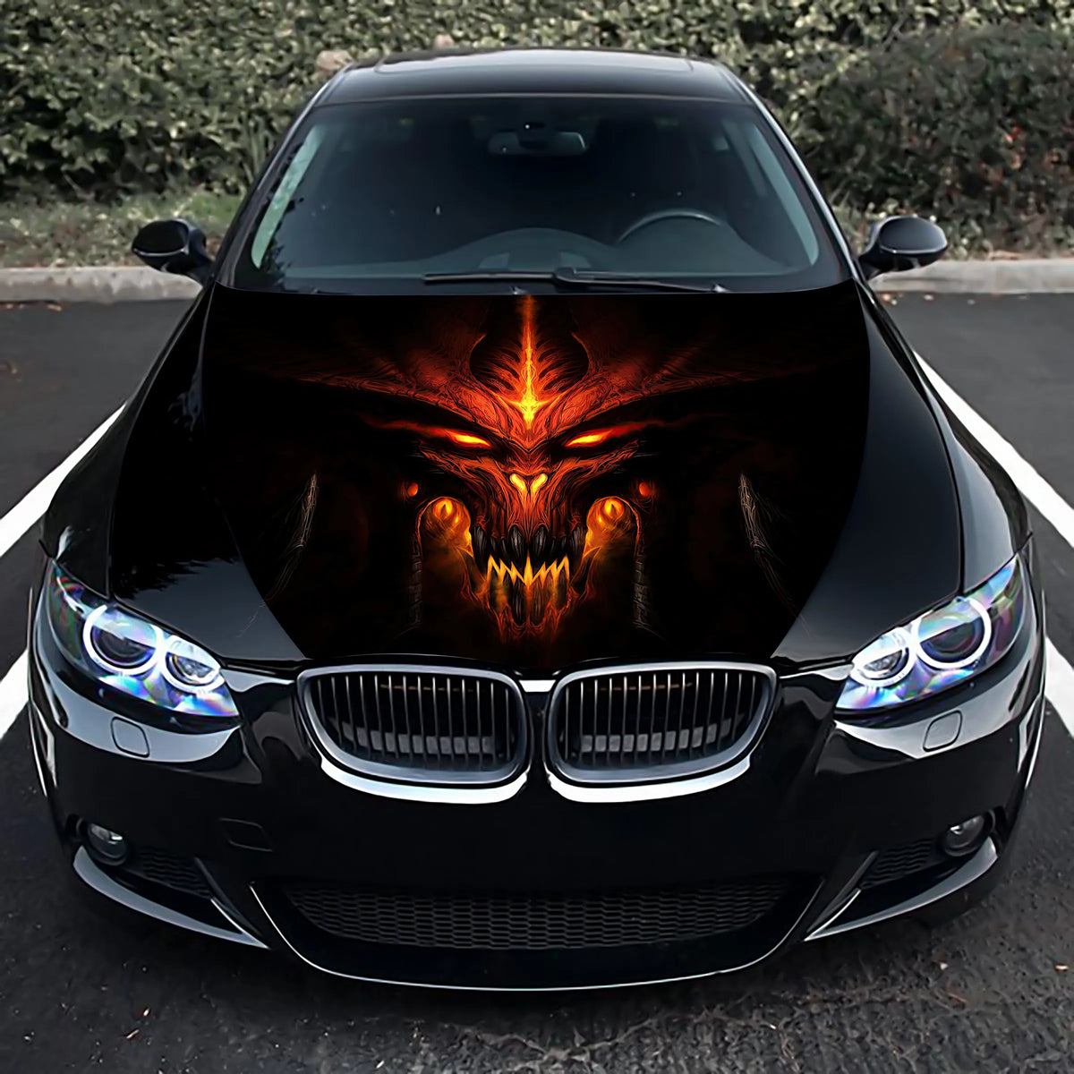 Demon Evil Hood Wrap – Custom Vinyl Decal for Cars, Trucks & SUVs