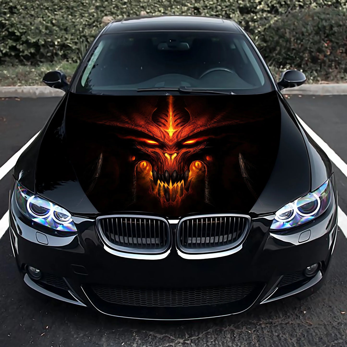 Demon Evil Hood Wrap – Custom Vinyl Decal for Cars, Trucks & SUVs