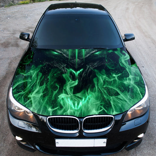 Demon Flames Hood Wrap – Custom Vinyl Decal for Cars, Trucks & SUVs