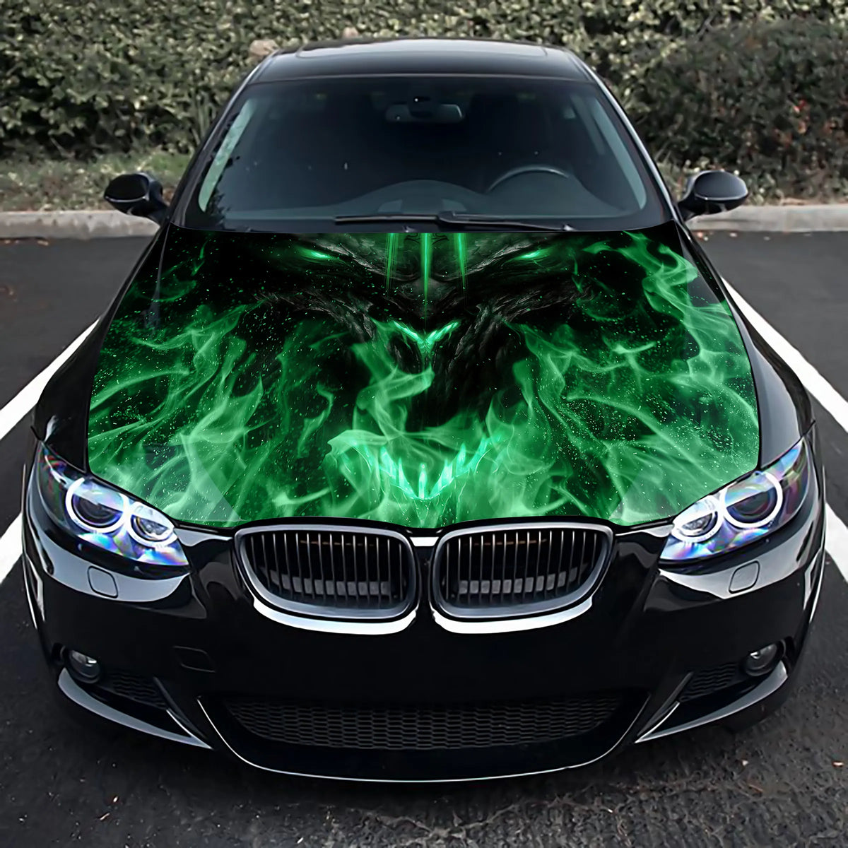 Demon Flames Hood Wrap – Custom Vinyl Decal for Cars, Trucks & SUVs