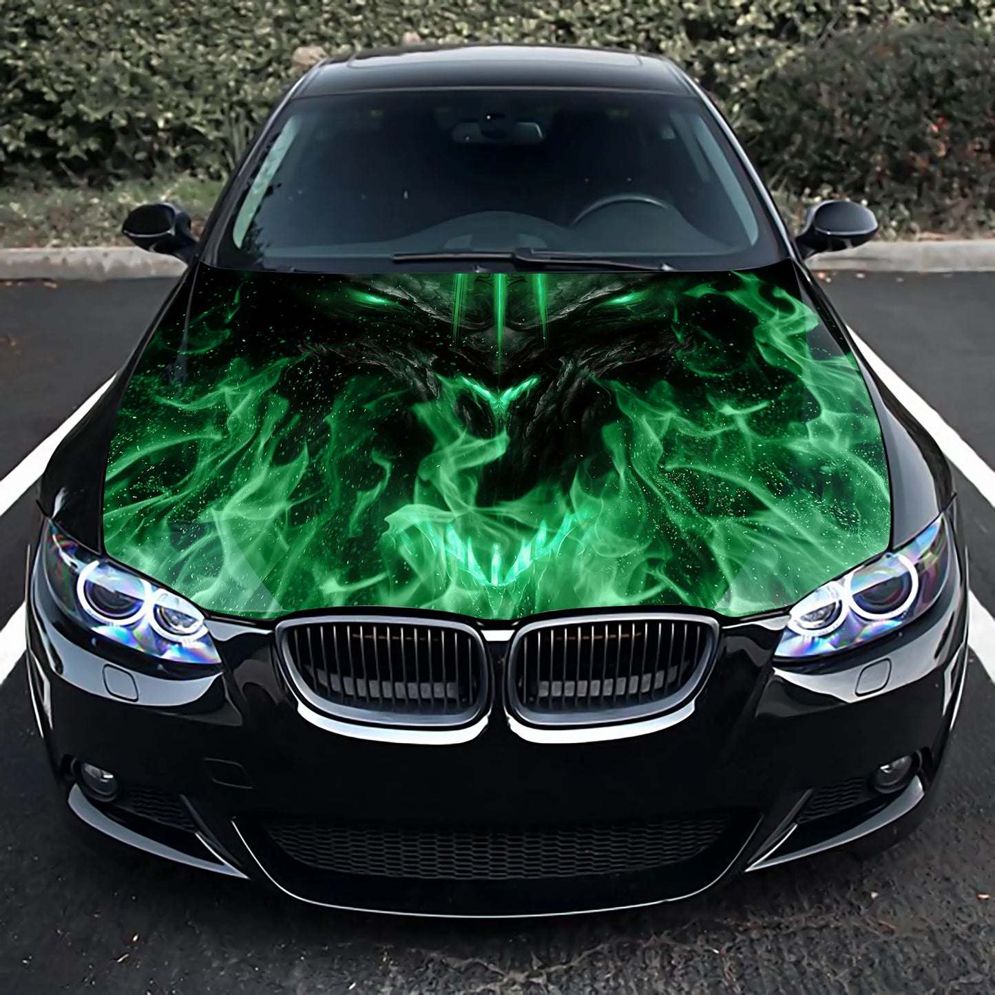 Demon Flames Hood Wrap – Custom Vinyl Decal for Cars, Trucks & SUVs