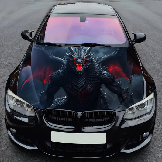 Demonic Dragon Hood Wrap – Custom Vinyl Decal for Cars, Trucks & SUVs