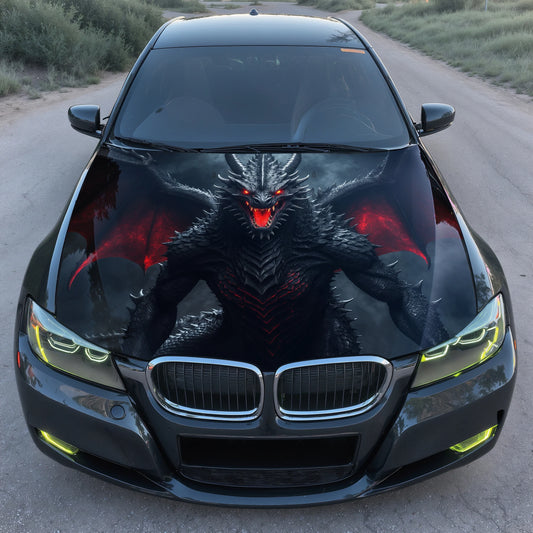 Demonic Dragon Hood Wrap – Custom Vinyl Decal for Cars, Trucks & SUVs