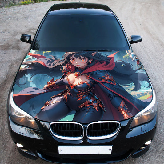 Devil Anime Girl Hood Wrap – Custom Vinyl Decal for Cars, Trucks & SUVs