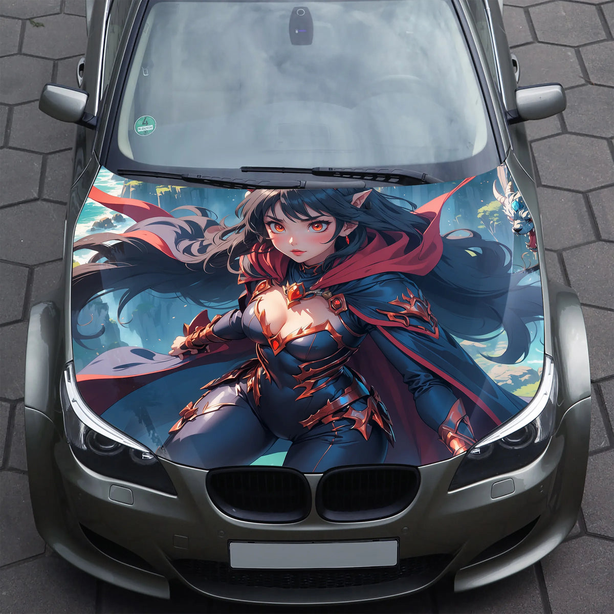 Devil Anime Girl Hood Wrap – Custom Vinyl Decal for Cars, Trucks & SUVs