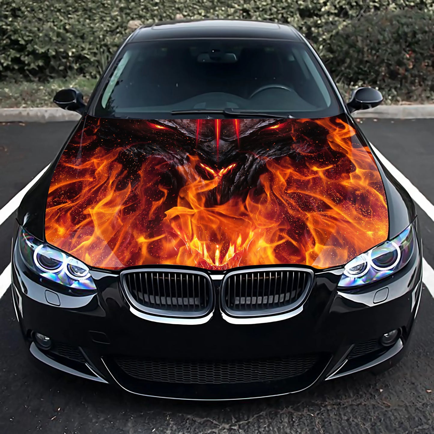 Devil Flames Hood Wrap – Custom Vinyl Decal for Cars, Trucks & SUVs