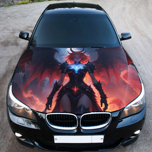 Devil Girl Hood Wrap – Custom Vinyl Decal for Cars, Trucks & SUVs