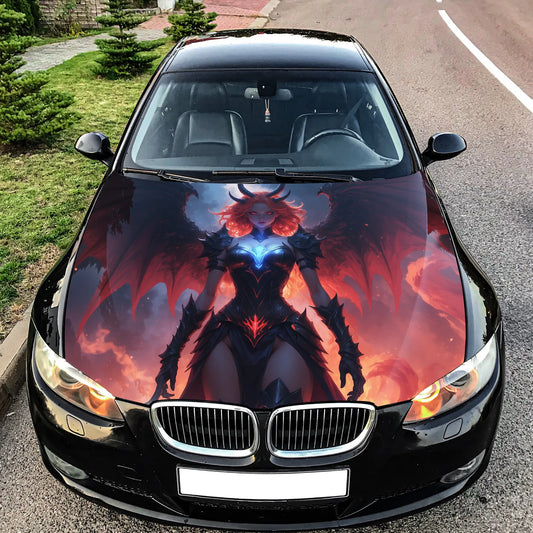Devil Girl Hood Wrap – Custom Vinyl Decal for Cars, Trucks & SUVs