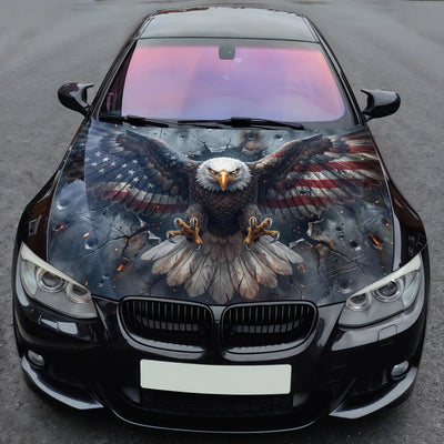 Distressed USA Eagle Hood Wrap Graphic – Custom Vinyl Decal for Cars, Trucks & SUVs