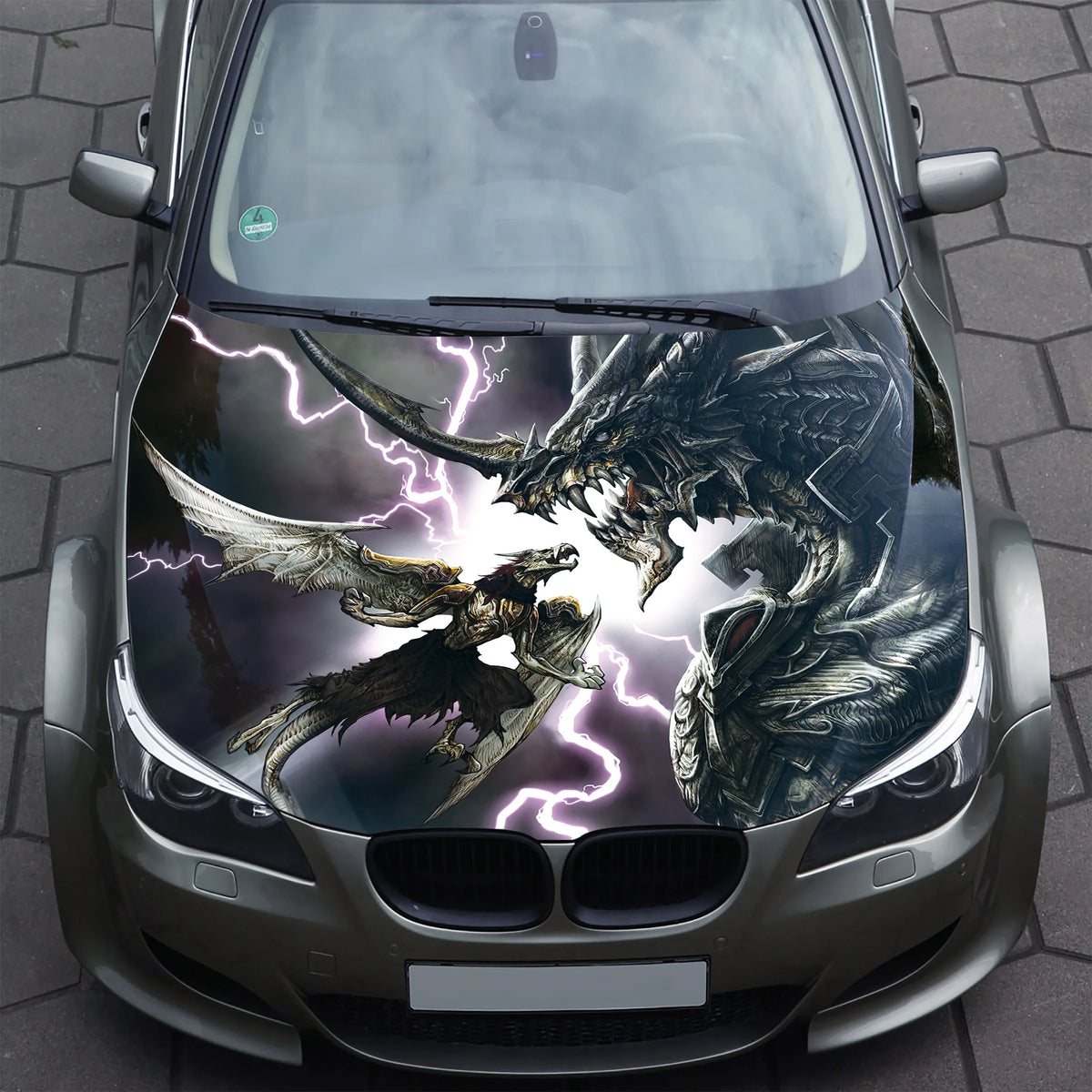 Dragon Battle Hood Wrap – Custom Vinyl Decal for Cars, Trucks & SUVs