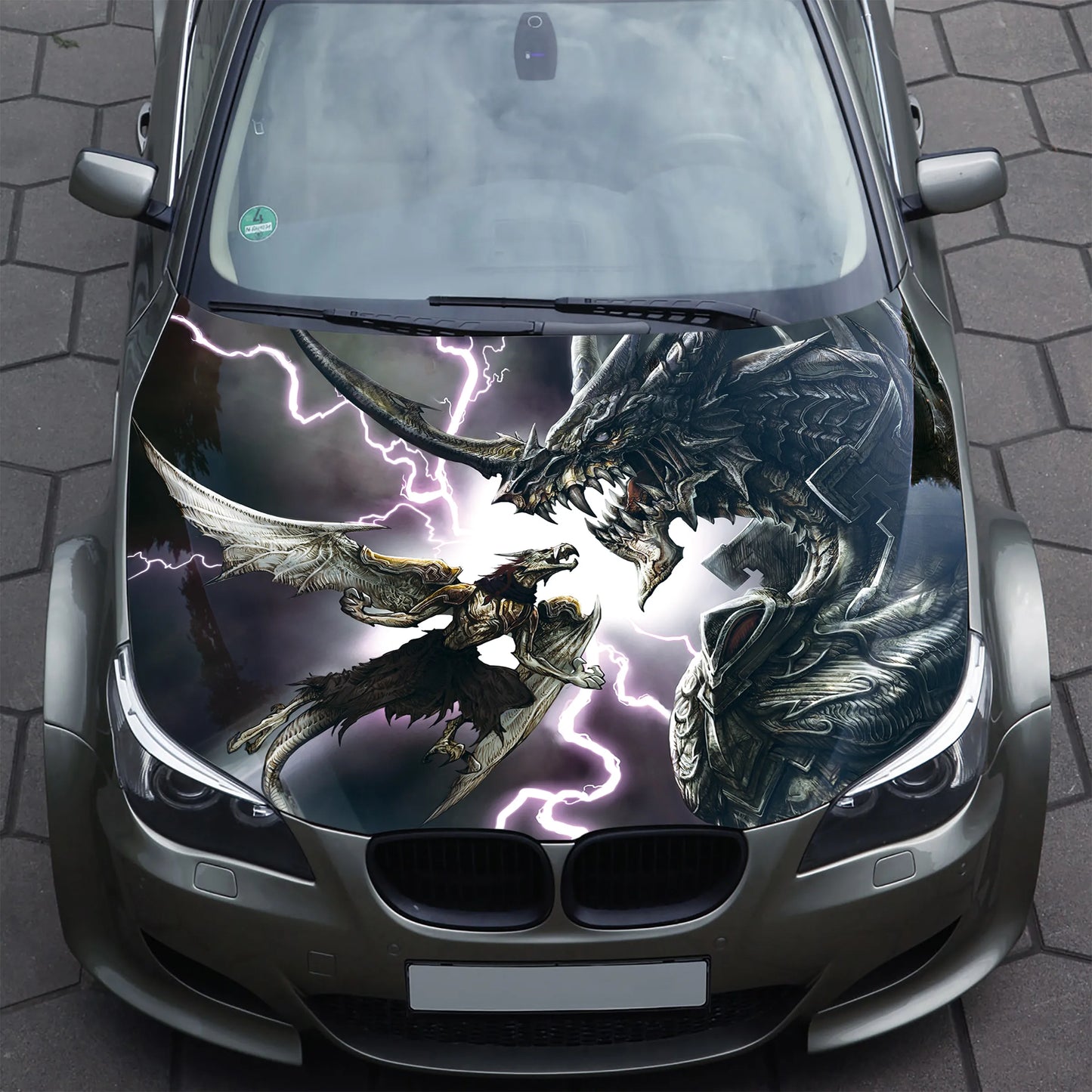 Dragon Battle Hood Wrap – Custom Vinyl Decal for Cars, Trucks & SUVs