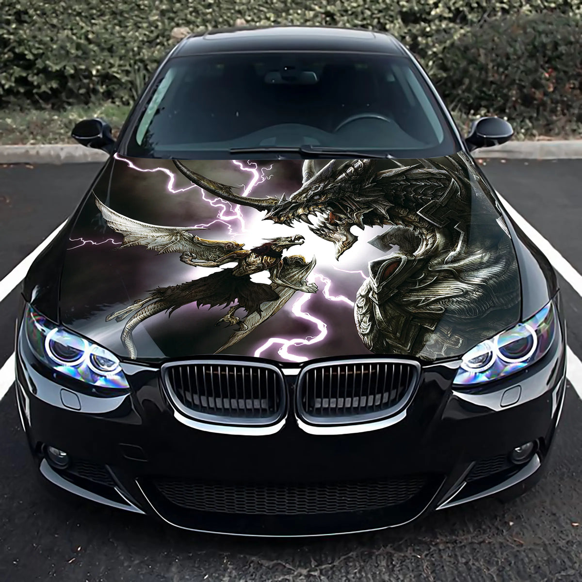 Dragon Battle Hood Wrap – Custom Vinyl Decal for Cars, Trucks & SUVs