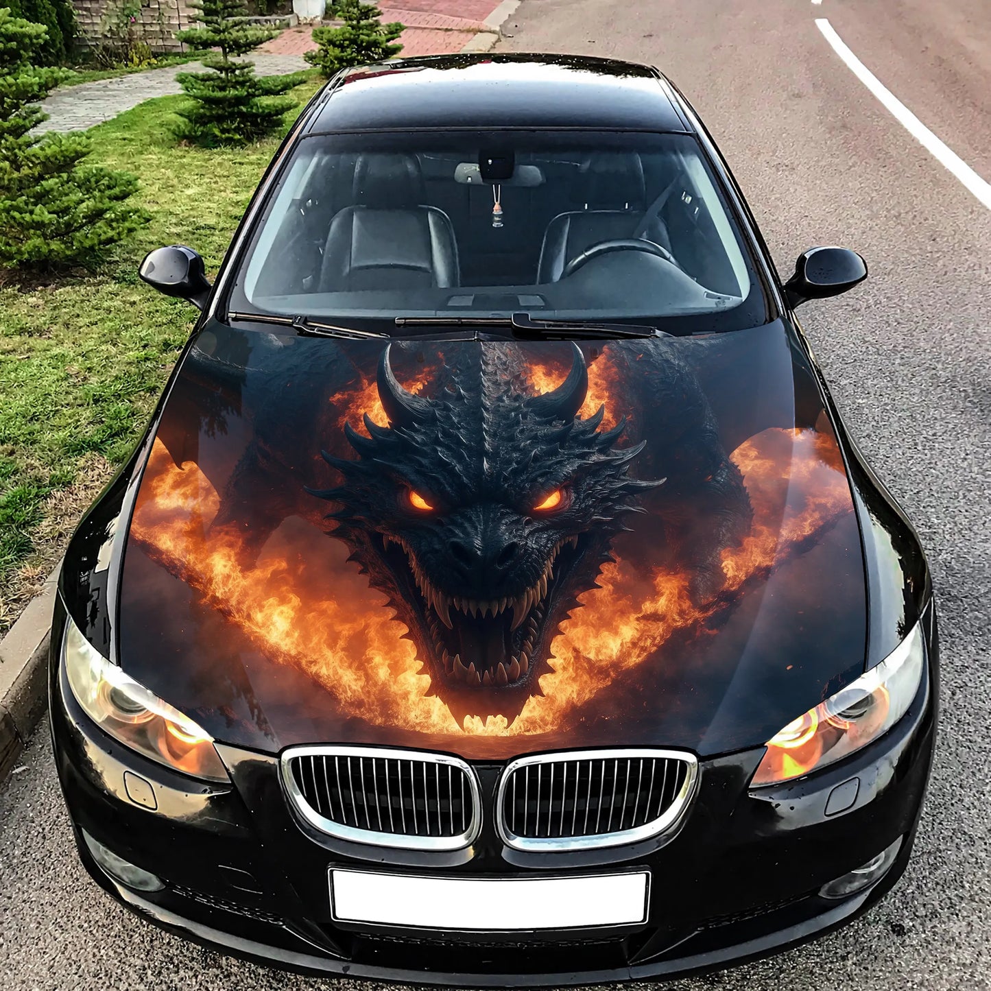 Dragon Fire Hood Wrap – Custom Vinyl Decal for Cars, Trucks & SUVs