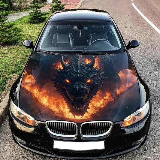 Dragon Fire Hood Wrap – Custom Vinyl Decal for Cars, Trucks & SUVs