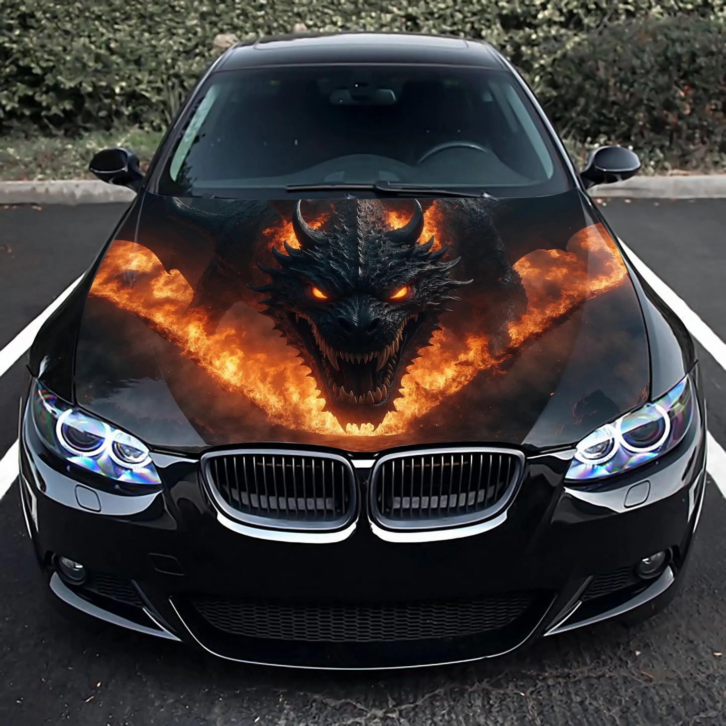 Dragon Fire Hood Wrap – Custom Vinyl Decal for Cars, Trucks & SUVs