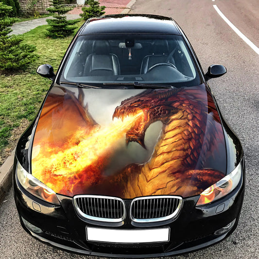 Dragon Fire Hood Wrap – Custom Vinyl Decal for Cars, Trucks & SUVs