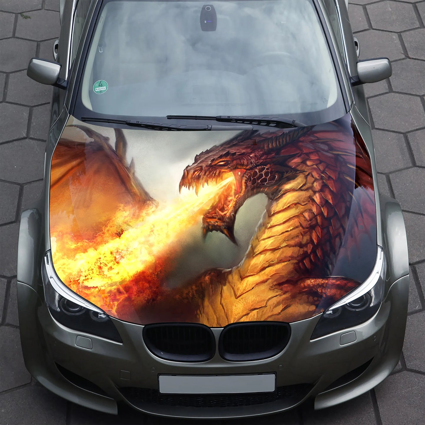 Dragon Fire Hood Wrap – Custom Vinyl Decal for Cars, Trucks & SUVs