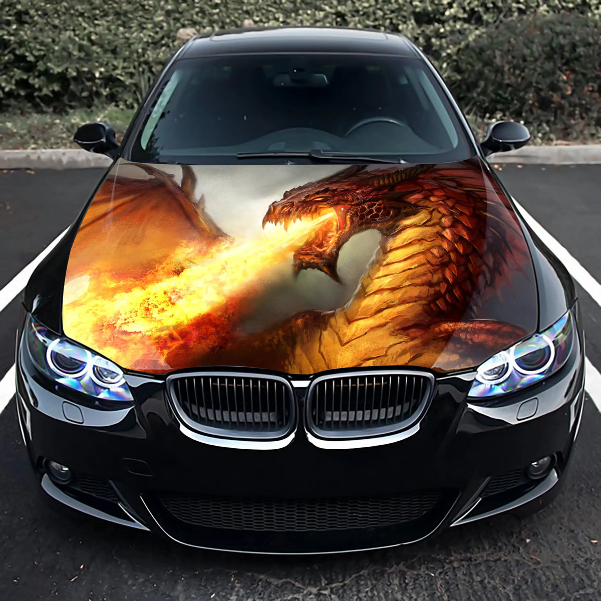 Dragon Fire Hood Wrap – Custom Vinyl Decal for Cars, Trucks & SUVs