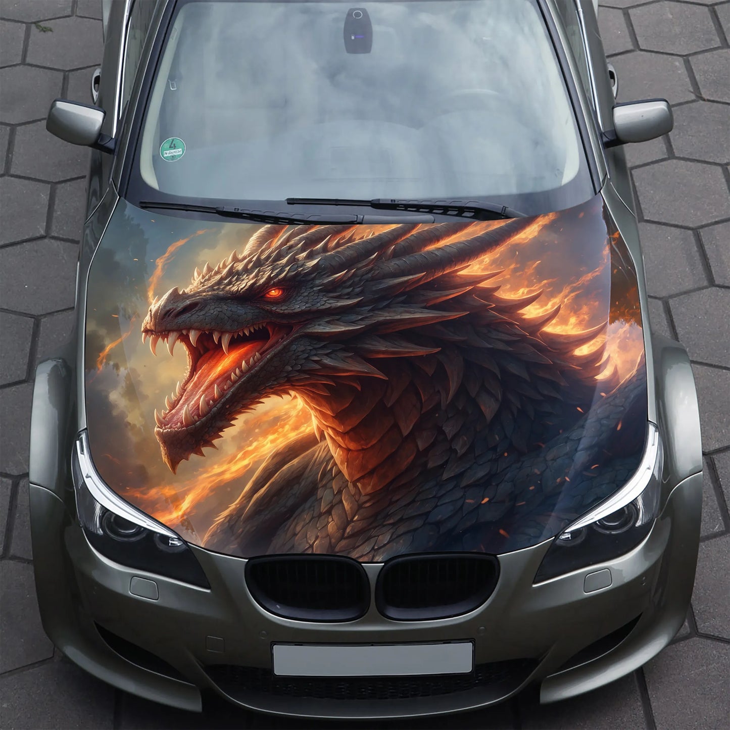 Dragon Fire Hood Wrap – Custom Vinyl Decal for Cars, Trucks & SUVs XX
