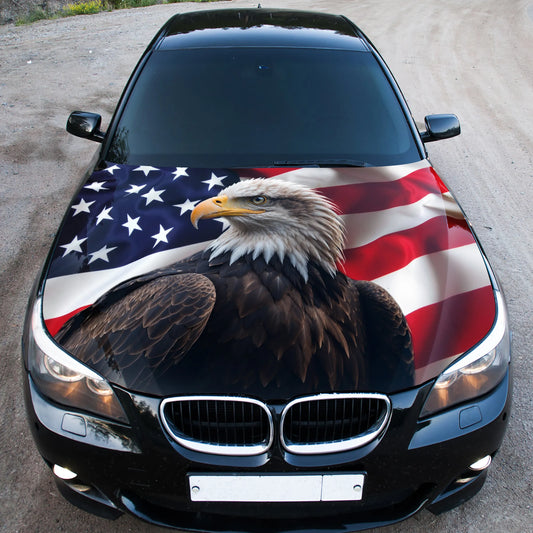 Eagle American Flag Hood Wrap – Custom Vinyl Decal for Cars, Trucks & SUVs