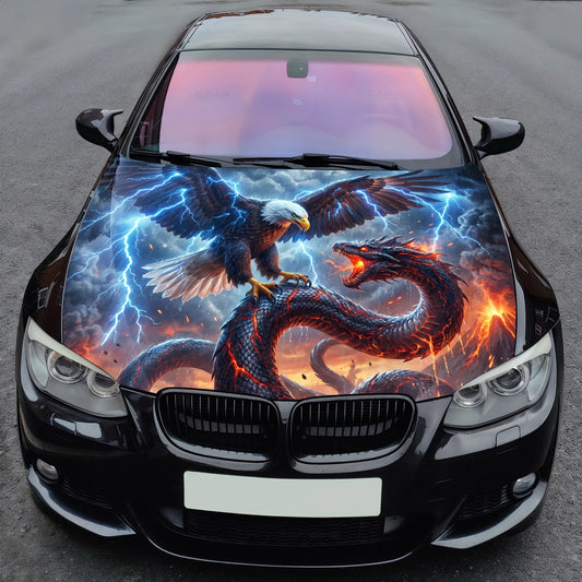 Eagle vs Dragon Hood Wrap Graphic – Custom Vinyl Decal for Cars, Trucks & SUVs