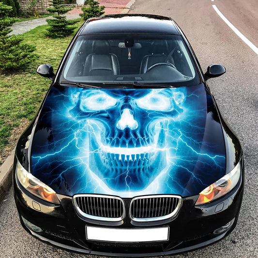 Electric Skull Hood Wrap – Custom Vinyl Decal for Cars, Trucks & SUVs