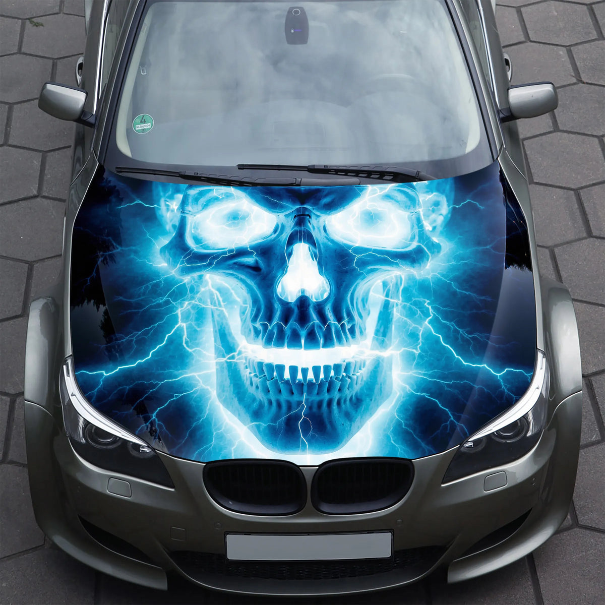 Electric Skull Hood Wrap – Custom Vinyl Decal for Cars, Trucks & SUVs