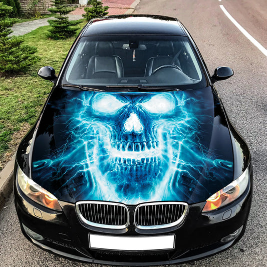 Electric Skull Hood Wrap – Custom Vinyl Decal for Cars, Trucks & SUVs