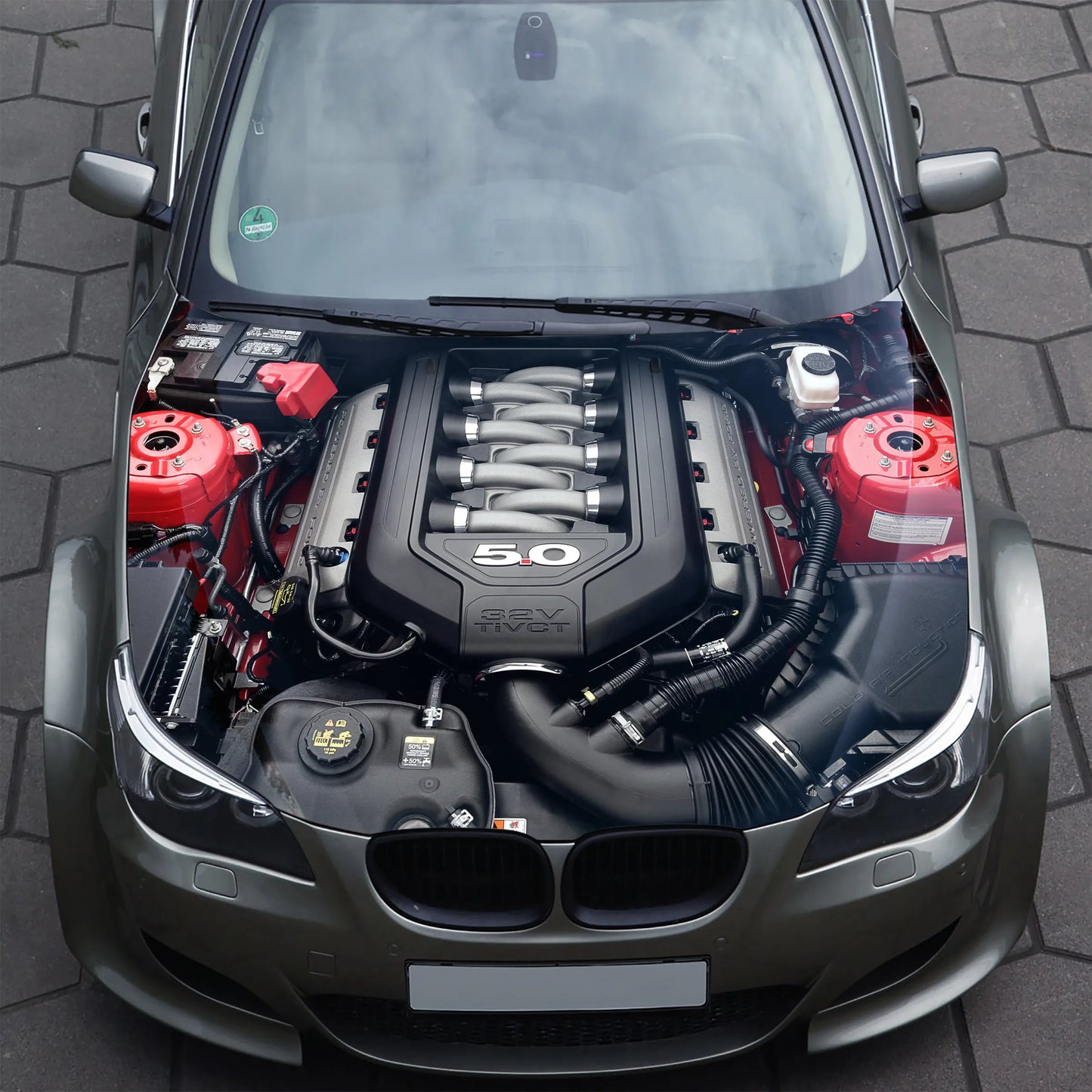 Engine V8 Hood Wrap – Custom Vinyl Decal for Cars, Trucks & SUVs