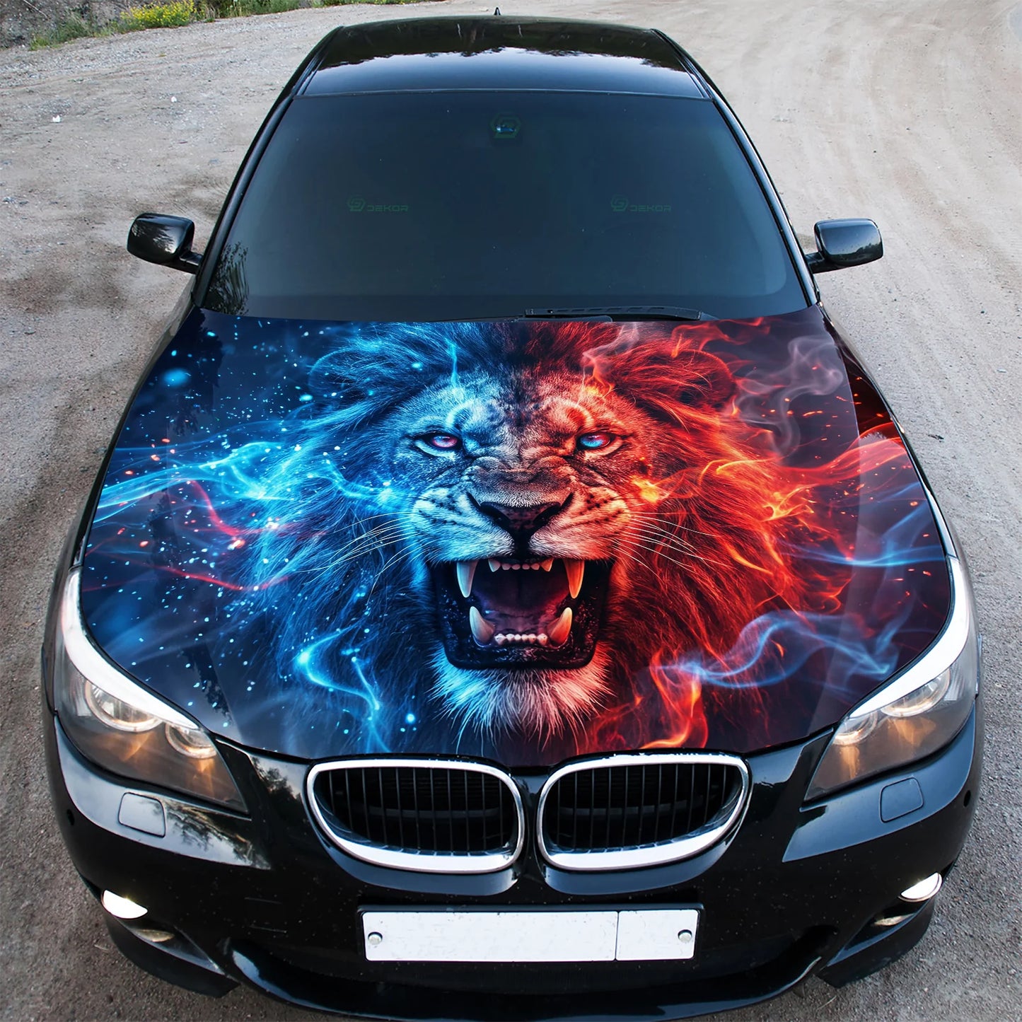 Fire and Ice Hood Wrap Graphic – Custom Vinyl Decal for Cars, Trucks & SUVs