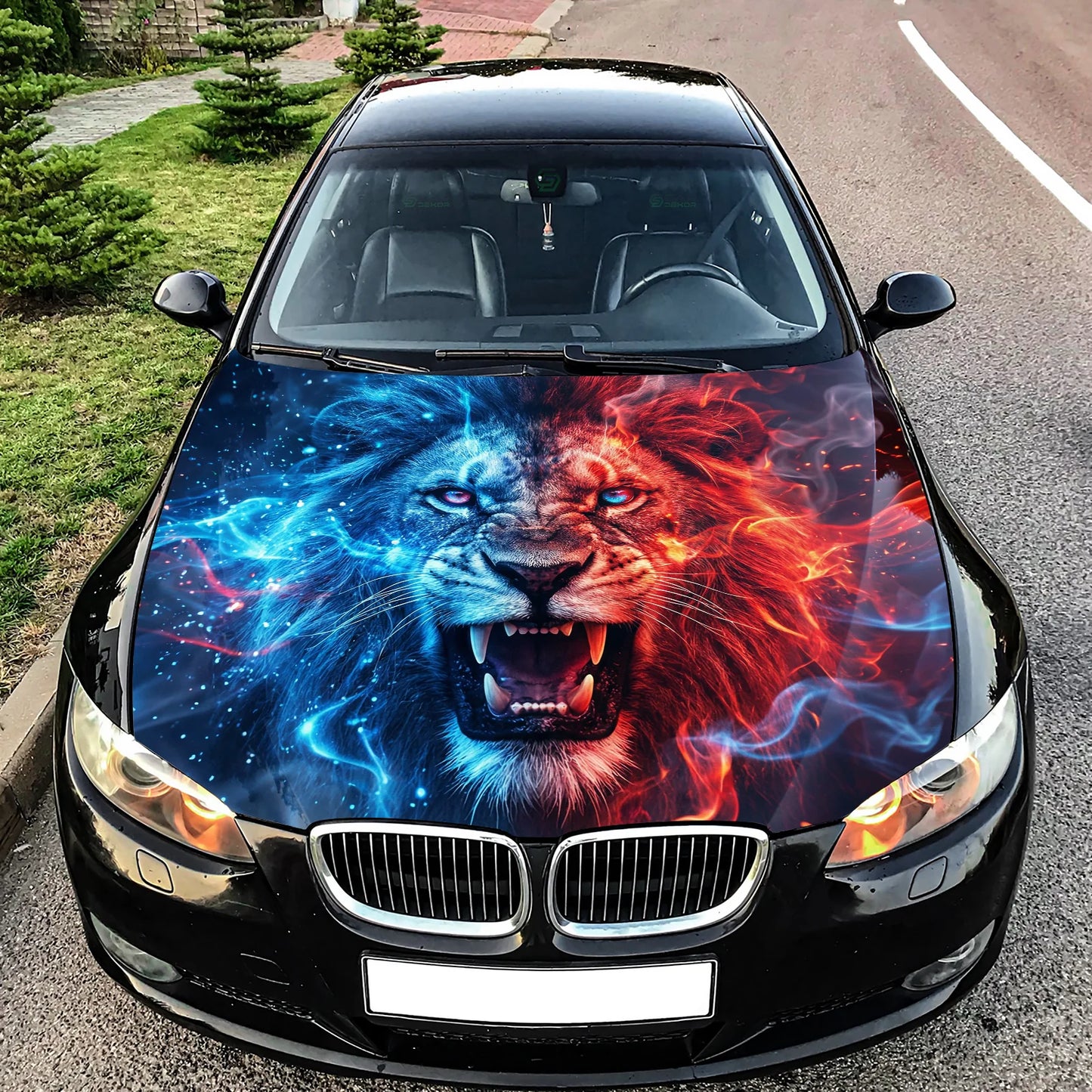 Fire and Ice Hood Wrap Graphic – Custom Vinyl Decal for Cars, Trucks & SUVs