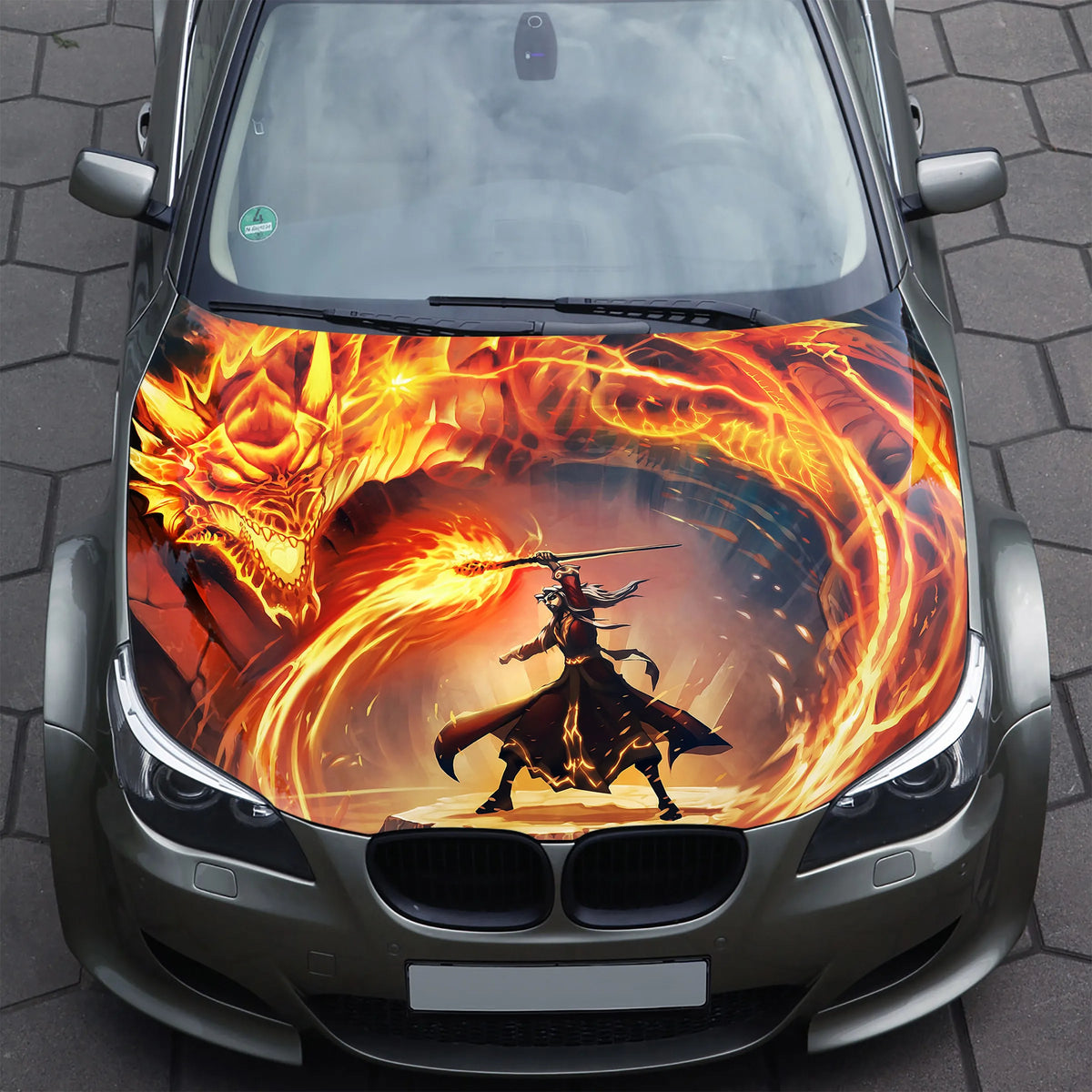 Fire Dragon Hood Wrap – Custom Vinyl Decal for Cars, Trucks & SUVs
