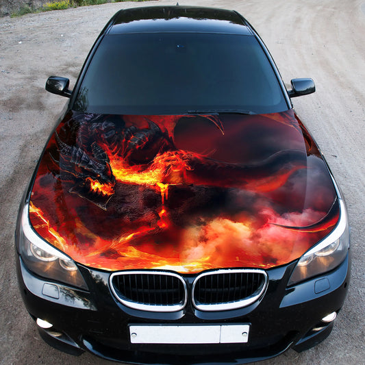 Fire Dragon Hood Wrap – Custom Vinyl Decal for Cars, Trucks & SUVs