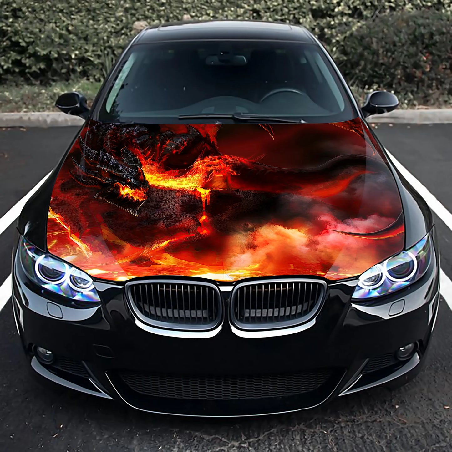 Fire Dragon Hood Wrap – Custom Vinyl Decal for Cars, Trucks & SUVs