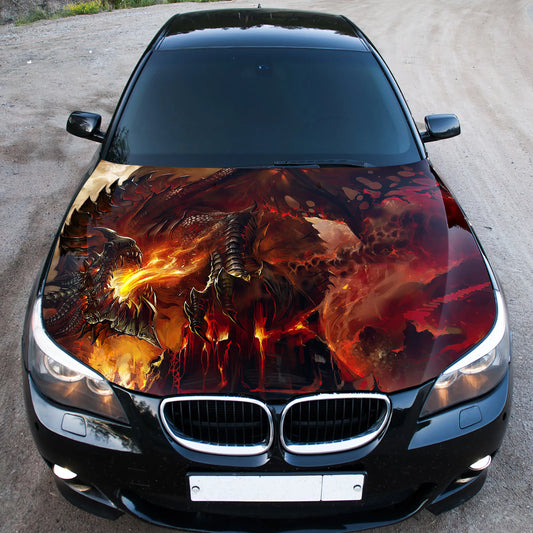 Fire Dragon Hood Wrap – Custom Vinyl Decal for Cars, Trucks & SUVs