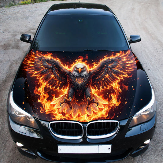 Fire Eagle Hood Hood Wrap Graphic – Custom Vinyl Decal for Cars, Trucks & SUVs
