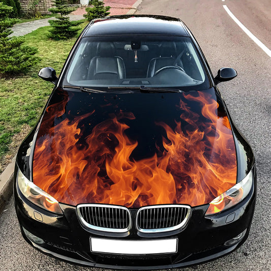 Fire Flames Hood Wrap – Custom Vinyl Decal for Cars, Trucks & SUVs