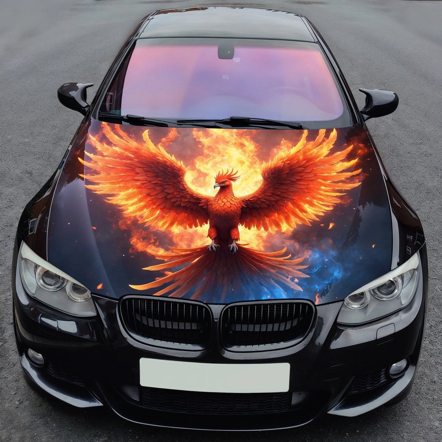 Fire Phoenix Bird Hood Wrap – Custom Vinyl Decal for Cars, Trucks & SUVs