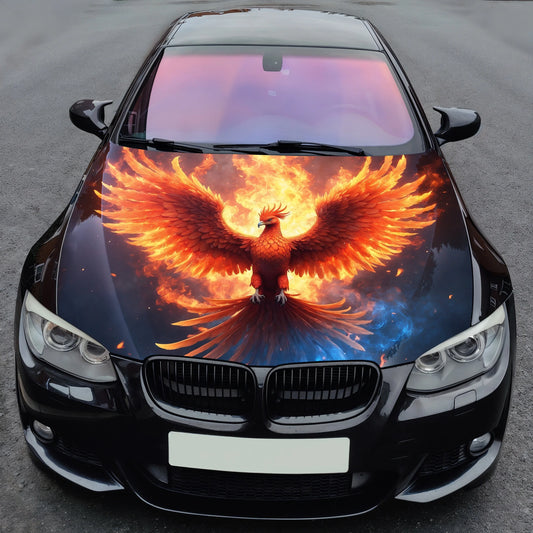 Fire Phoenix Bird Hood Wrap – Custom Vinyl Decal for Cars, Trucks & SUVs