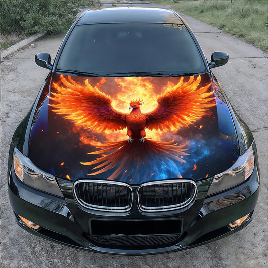 Fire Phoenix Bird Hood Wrap – Custom Vinyl Decal for Cars, Trucks & SUVs