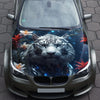 Flowers White Tiger Hood Wrap – Custom Vinyl Decal for Cars, Trucks & SUVs