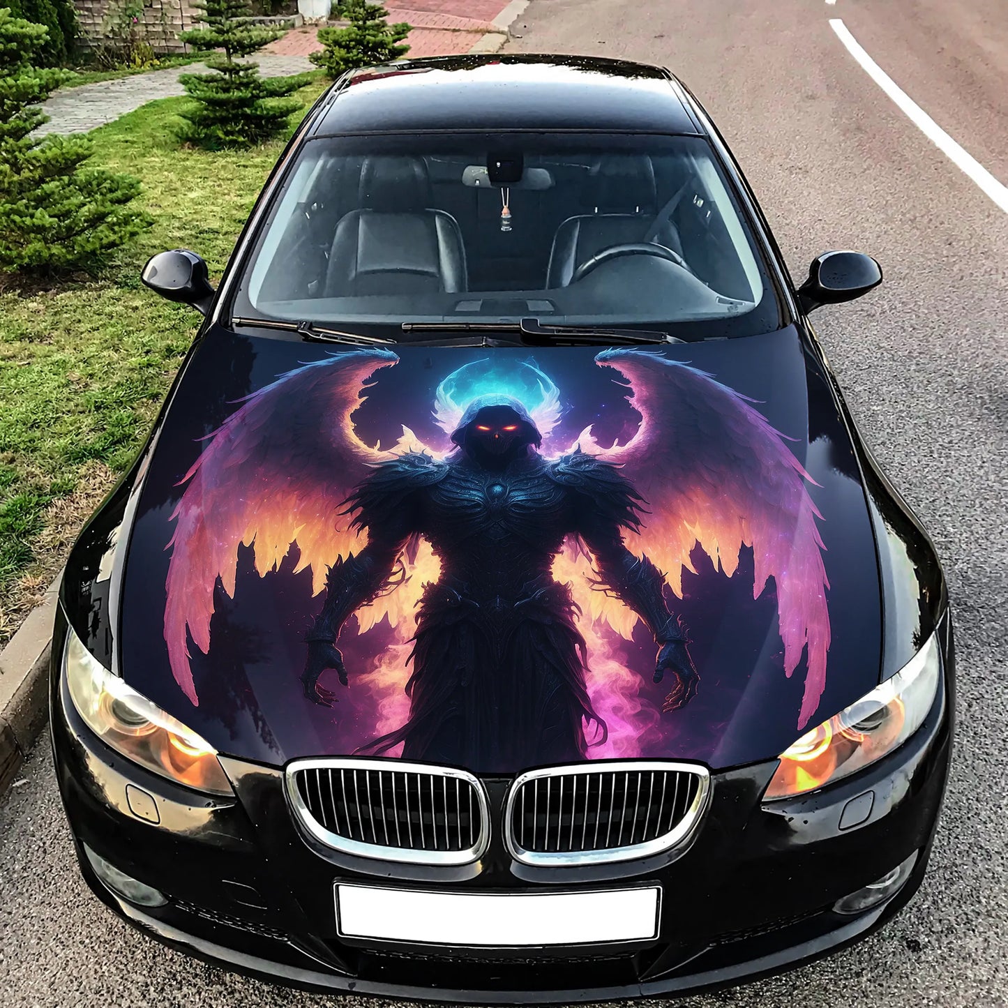 Ghostly Angel Hood Wrap – Custom Vinyl Decal for Cars, Trucks & SUVs
